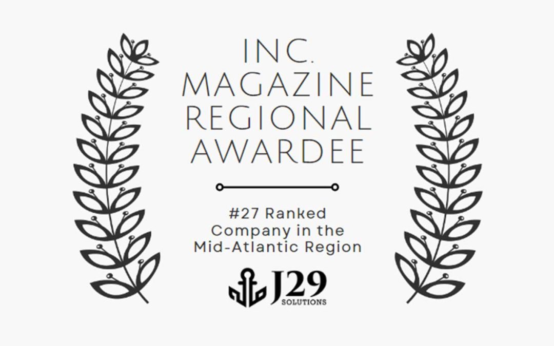 J29 Named Inc. Magazine’s Regional Awardee